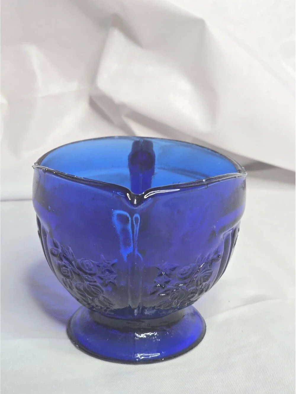 Vintage Cobalt Blue Depression Glass Creamer